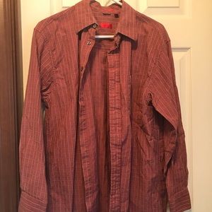 Mens Izod button down dress shirt salmon